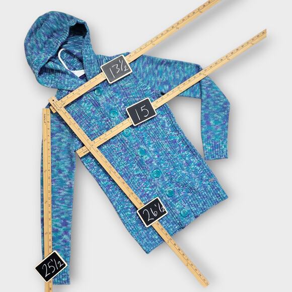 Kirra Hooded Cardigan Womens XS Button Up Fall Winter Casual Pockets Colorful - Picture 11 of 11